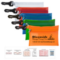 15 Piece On the Go First Aid Kit in Translucent Vinyl Zipper Pouch with Ibuprofen Packet